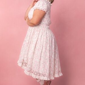 Floral Pink Lace Dress